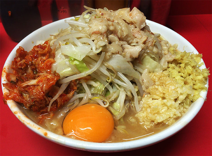 【ラーメン二郎全店制覇】ラーメン二郎 仙台店 / 小ラーメン / ニンニクアブラマシマシ / キムチ 生姜 生卵