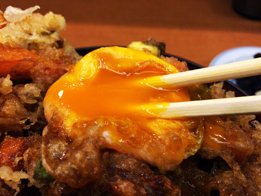 銀座の天ぷら専門店て食べる「半熟卵のランチかき揚げ丼」が濃厚すぎる件 / 天ぷら阿部